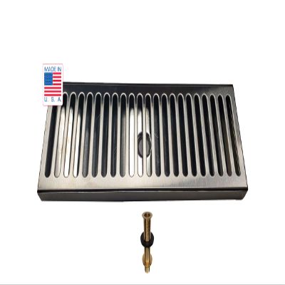 Bev Rite Drip Tray with Drain, 16 x 5, 16" X 5", Stainless Steel