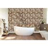 11 7/8"W x 11 7/8"H x 1/2"P Heritage Boat Wood Mosaic Wall Tile, Natural Finish view 2