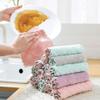 lRICE-home Household Kitchen Double Sided Strong Absorbent Anti Oil Cleaning Dish Cloth Towel - Random Color 5pcs view 2