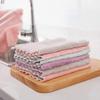 lRICE-home Household Kitchen Double Sided Strong Absorbent Anti Oil Cleaning Dish Cloth Towel - Random Color 5pcs view 3