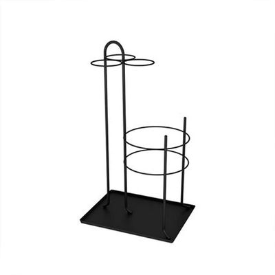 GUOYANHOME Umbrella Rackss Metal Umbrella Stand, Umbrella Storage Holder, Entryway Base Drip Tray Long & Short Folding Umbrella for Home Office,4 Colors (Color : Black)