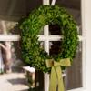 Boxwood Wreath 14" Preserved Natural Boxwood Wreath Home Decor Keep Fresh for Years Home Wreath Decor (Preserved Boxwood) view 2