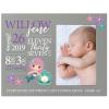 LifeSong Milestones Personalized Baby Birth Arrival Announcement - Newborn Stats Mermaid Nursery Picture Frame Decor for Boys and Girls 8 x 10 Frame Holds 4 x 6 Photo (Grey) view 1