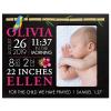 LifeSong Milestones Personalized Baby Birth Arrival Announcement - Newborn Stats Tropical Nursery Picture Frame Decor for Boys and Girls 8 x 10 Frame Holds 4 x 6 Photo (Black) view 1