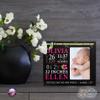 LifeSong Milestones Personalized Baby Birth Arrival Announcement - Newborn Stats Tropical Nursery Picture Frame Decor for Boys and Girls 8 x 10 Frame Holds 4 x 6 Photo (Black) view 4