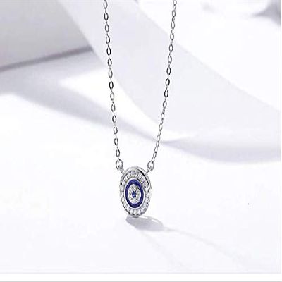 Bansriracha 925 Sterling Silver Lucky Blue Eye Clear CZ Samsara Pendant Necklace Women Luxury Sterling Silver Jewelry CQN165