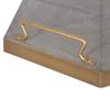 Kate and Laurel Sade Decorative Hexagon Tray with Handles, 16", Concrete Gray and Gold, Modern Tray for Ottoman, Centerpieces, Or Bathroom and Bedroom Decor view 3