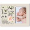LifeSong Milestones Personalized Baby Birth Arrival Announcement - Newborn Stats Pink Flower Nursery Picture Frame Decor for Boys and Girls 8 x 10 Frame Holds 4 x 6 Photo (Ivory) view 1