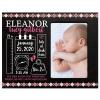 LifeSong Milestones Personalized Baby Birth Arrival Announcement - Newborn Stats Tribal Nursery Picture Frame Decor for Boys and Girls 8 x 10 Frame Holds 4 x 6 Photo (Black) view 1