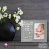 LifeSong Milestones Personalized Baby Birth Arrival Announcement - Newborn Stats Chalkboard Nursery Picture Frame Decor for Boys and Girls 8 x 10 Frame Holds 4 x 6 Photo (Grey) view 4