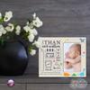 LifeSong Milestones Personalized Baby Birth Arrival Announcement - Newborn Stats Dinosaur Nursery Picture Frame Decor for Boys and Girls 8 x 10 Frame Holds 4 x 6 Photo (Ivory) view 2