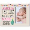 LifeSong Milestones Personalized Baby Birth Arrival Announcement - Newborn Stats Cactus Nursery Picture Frame Decor for Boys and Girls 8 x 10 Frame Holds 4 x 6 Photo (Ivory) view 1