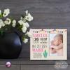 LifeSong Milestones Personalized Baby Birth Arrival Announcement - Newborn Stats Cactus Nursery Picture Frame Decor for Boys and Girls 8 x 10 Frame Holds 4 x 6 Photo (Ivory) view 4