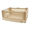 SLOWER SLW163 Folding Container Box, Stacking, Storage Box, Sand, Size L view 3