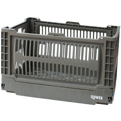 Slower SLW164 Storage Case, Folding Container Box, Stacking, Storage Box, Olive, Size L