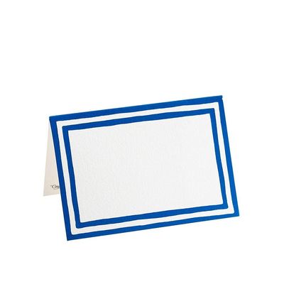 Caspari Border Stripe Place Cards in Blue Foil, 32 Included