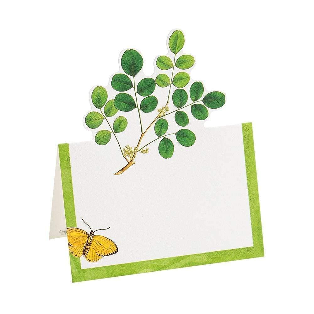 Caspari Coromandel Garden Die-Cut Place Cards in Ivory, 40 Included