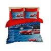 OZINCI 3D Printed Cars Bedding, 100% Cotton Blue Red Cars Themed Quilt/Duvet Cover Set, Full/Queen Size, Blue Red, (4 Pieces) view 1