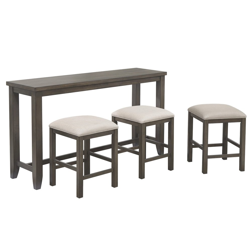 Sunset Trading Shades of Gray 4-Piece Bar Set, Narrow, Distressed Grey