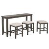Sunset Trading Shades of Gray 4-Piece Bar Set, Narrow, Distressed Grey view 1