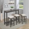 Sunset Trading Shades of Gray 4-Piece Bar Set, Narrow, Distressed Grey view 2