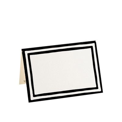 Caspari Border Stripe Place Cards in Black Foil, 32 Included