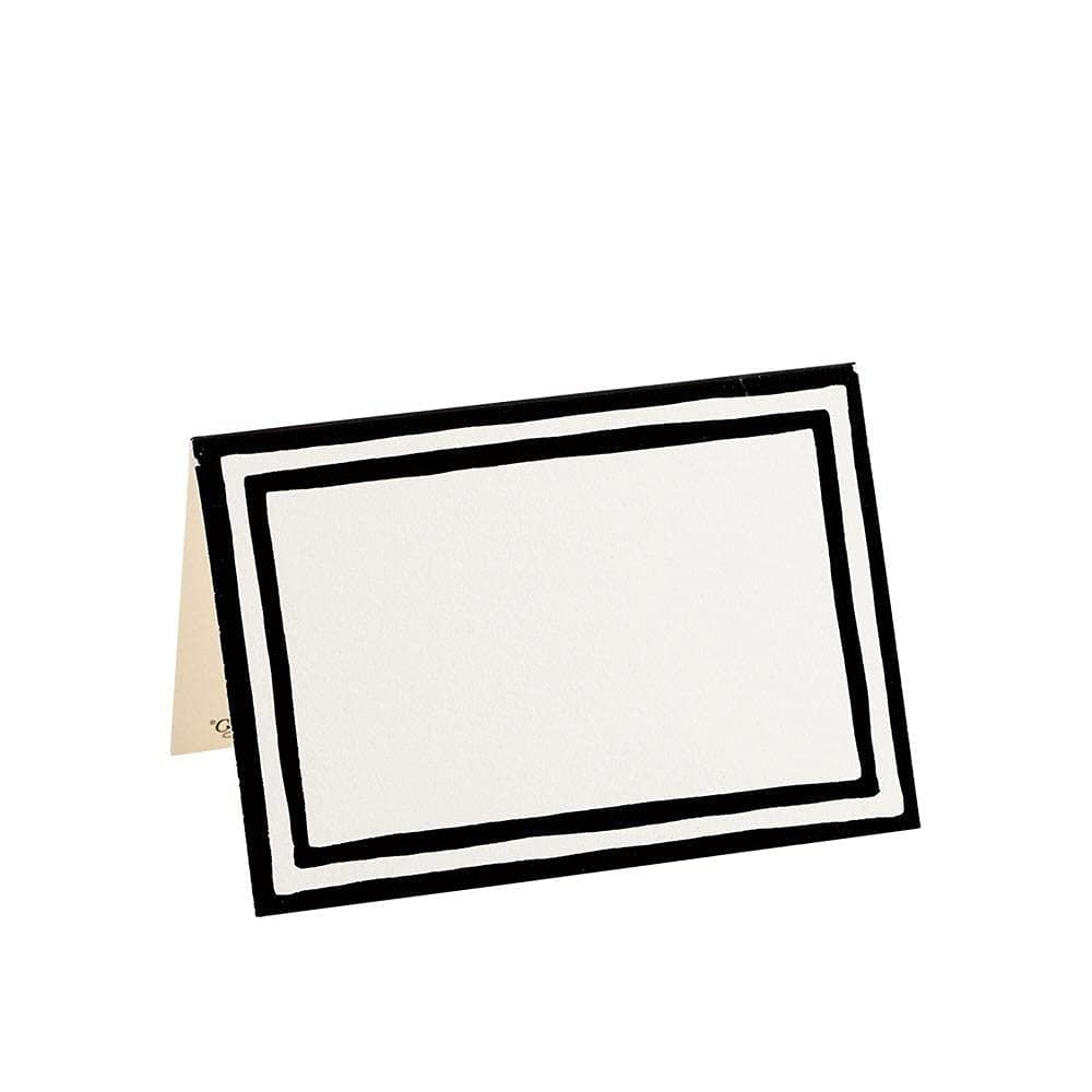 Caspari Border Stripe Place Cards in Black Foil, 32 Included