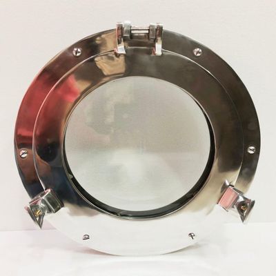 15" Canal Boat Porthole Window Silver Nickel Door Window Glass Porthole Home Decor