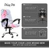 Deisy Dee Computer Office Chair Covers for Stretch Universal Rotating Chair Desk Chairs ONLY Chair Covers (Blue Flower 1, Medium) view 3