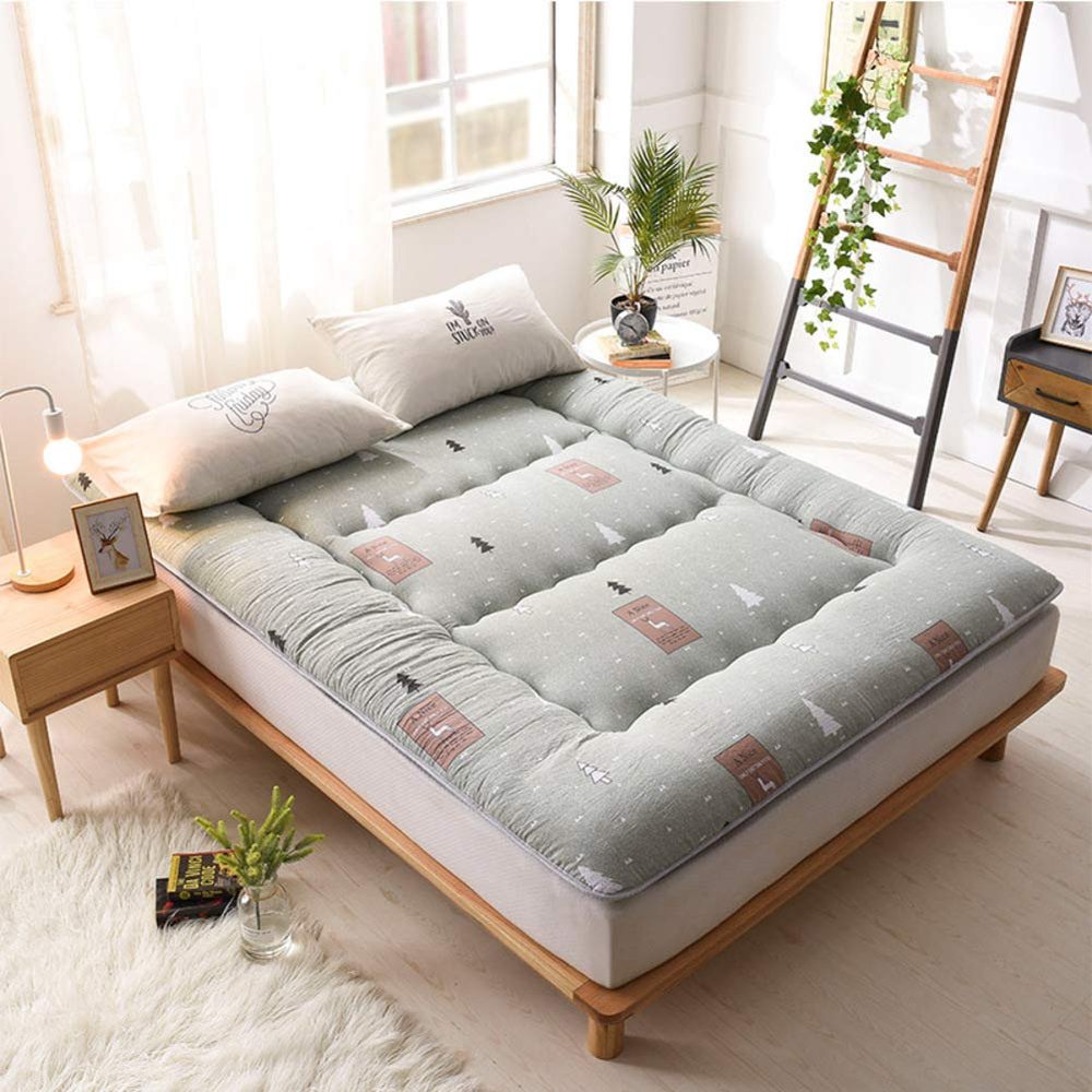 Japanese Floor Futon Mattress, Thick Soft Tatami Sleeping Pad Quilted Fitted Foldable Four Season Mattress Pad Roll Up Mat-f 180x220cm(71x87inch)
