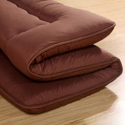 Japanese Floor Futon Mattress, Thick Soft Tatami Sleeping Pad Quilted Fitted Foldable Four Season Mattress Pad Roll Up Mat-Coffee 180x220cm(71x87inch)
