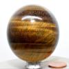 2.1" 215g Natural Golden Yellow Tiger/Hawk's Eye Crystal Sphere Polished Chatoyant Gemstone Mineral Ball from Africa + Stand view 4