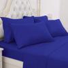 JESIRA Egyptian Cotton Sateen Weave Finish 6pc Sheet Set 10-12 inch deep Mattress 620 Thread Count Royal Blue Solid,Emperor - 84" x 84" view 1