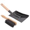 Aboniris Coal Shovel and Hearth Brush Set Made of Natural Wood and Coco Bristles, Hearth Tidy Set, Fireplace Shovel and Brush, Fireplace Tool Set, Metal Brush Pan Set, Fireplace Tools, Firepit Tools view 1