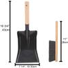 Aboniris Coal Shovel and Hearth Brush Set Made of Natural Wood and Coco Bristles, Hearth Tidy Set, Fireplace Shovel and Brush, Fireplace Tool Set, Metal Brush Pan Set, Fireplace Tools, Firepit Tools view 2