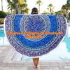 Beach Throw Throw Sheet Mandala Cloth Roundie Round Round Boho Picnic Yoga Yoga Gypsy Beach Garden Indian Towel Mat Cotton Hippy Tapestry Table Round With Beautiful Tassels (Pattern011, 72 Inches) view 2