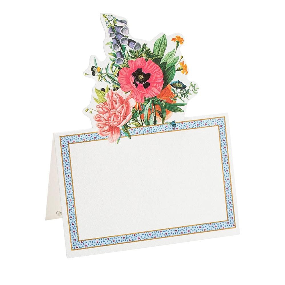 Caspari Blossoms and Brooches Die-Cut Place Cards, 40 Included