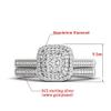 Bansriracha Luxury Brand 925 Sterling Silver Bridal Set Ring for Women with Paved Micro Lab Diamond Platinum Color Wedding Jewelry (8) view 2