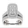 Bansriracha Luxury Brand 925 Sterling Silver Bridal Set Ring for Women with Paved Micro Lab Diamond Platinum Color Wedding Jewelry (7) view 4