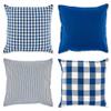 DII Decorative Square Throw Pillow Cover Collection Cotton, Machine Washable, Hidden Zipper, 18x18, Navy Assorted, 4 Piece view 1