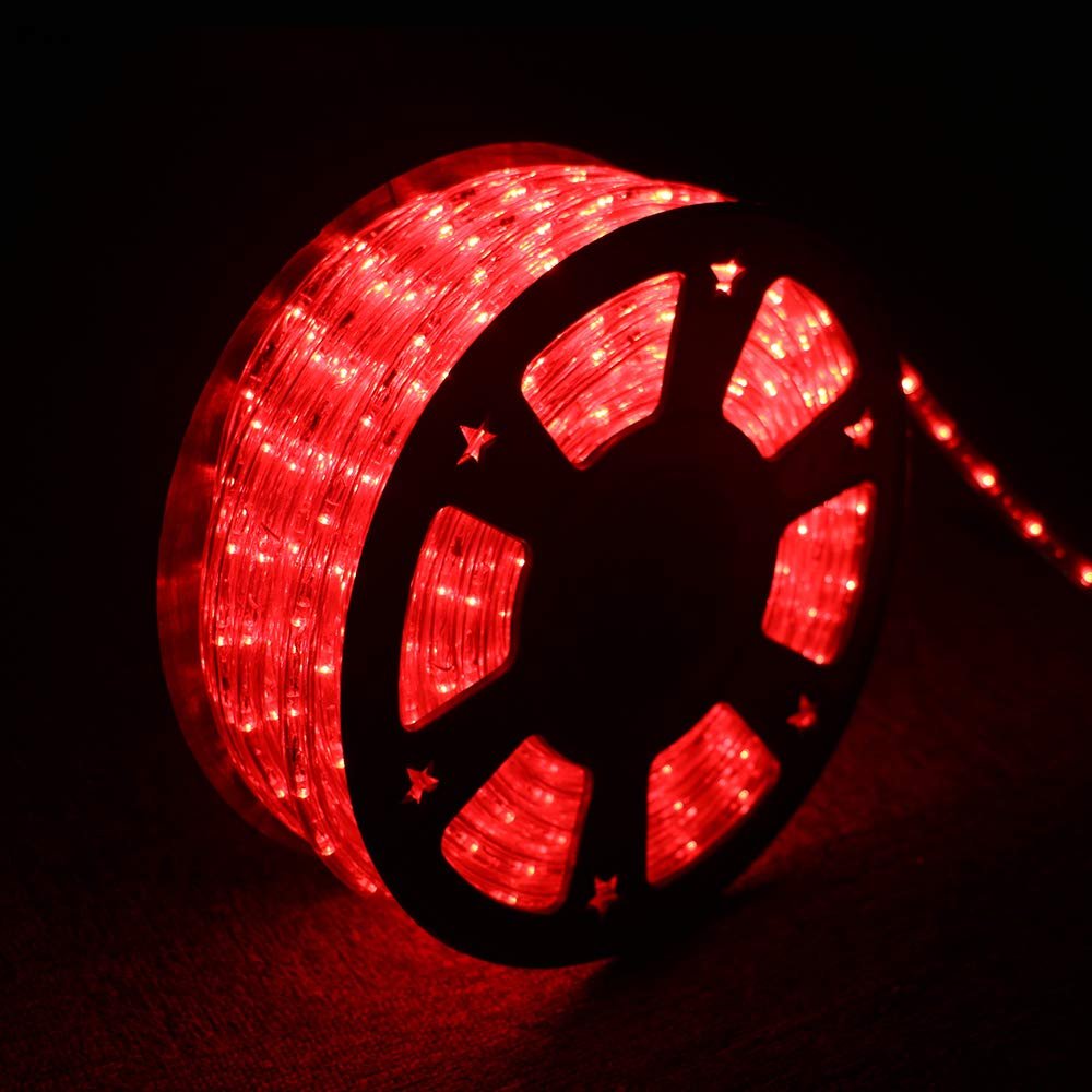 Diophros 150FT Rope Light, LED Strip Lights for Indoor Outdoor Rope Lighting Waterproof Decorative Lighting Backyards Garden and Party Decoration (Red)