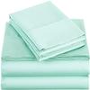 Amuze Bedding 400 Thread Count Cotton Sheet Set (Includes 1 Flat Sheet, with Elastic, 2 Pillow Covers)- Cal King -(Seafoam Green) view 1