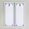 Blue & White Refrigerator NOTEPADS with Ming Vase, White Flowers and Fretwork Frame Design - Set of Two Pads view 1