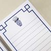 Blue & White Refrigerator NOTEPADS with Ming Vase, White Flowers and Fretwork Frame Design - Set of Two Pads view 2
