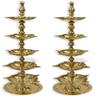 SATVIK 2 Pc Standing Brass Kerala Samai Diwali Deepak for Puja Traditional Panchmahal Pooja Deepam Diya Oil Lamp Kutthu Vilakku Dia 5 in 1 Step Adjustable 13.5 inch Deepawali Indian Gift Item view 1