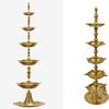 SATVIK 2 Pc Standing Brass Kerala Samai Diwali Deepak for Puja Traditional Panchmahal Pooja Deepam Diya Oil Lamp Kutthu Vilakku Dia 5 in 1 Step Adjustable 13.5 inch Deepawali Indian Gift Item view 3