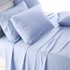 JESIRA Egyptian Cotton Sateen Weave Finish 6pc Sheet Set 10-12 inch deep Mattress 620 Thread Count Light Blue Solid,Emperor - 84" x 84" view 1