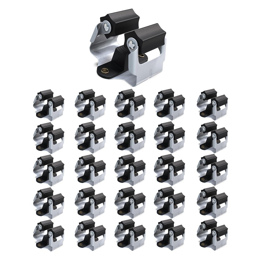 3-H 25 Pack Mop and Broom Holder Big Size Hanging 1 KG Extra,Black