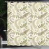 Ambesonne Botany Shower Curtain, Fern Leaves Curlicue Botanical Adornments Print on Pastel Background, Cloth Fabric Bathroom Decor Set with Hooks, 69" W x 84" L, Eggshell and Dark Tan view 3