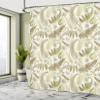 Ambesonne Botany Shower Curtain, Fern Leaves Curlicue Botanical Adornments Print on Pastel Background, Cloth Fabric Bathroom Decor Set with Hooks, 69" W x 84" L, Eggshell and Dark Tan view 4